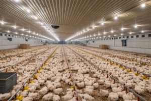 Hală dintr-o fermă avicolă din județul Constanța, verificată de comisarii de mediu