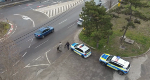 Mașini de poliție și echipe de control în timpul unei acțiuni desfășurate în județul Constanța