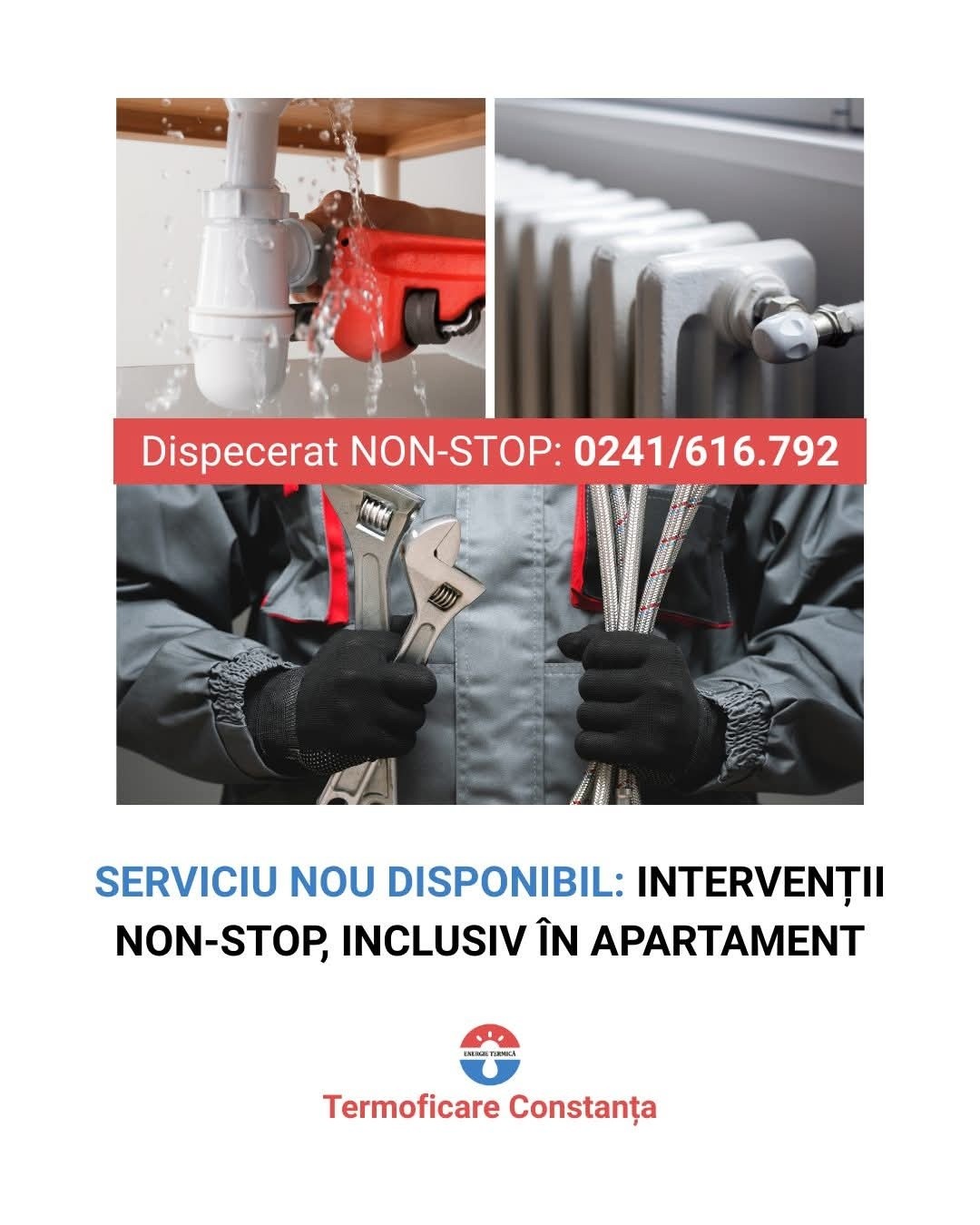 Echipe Termoficare Constanța intervenind pentru reparații la instalația de încălzire