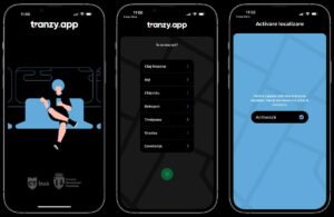 Ecrane de telefon cu aplicația tranzy.app, folosită pentru informații în timp real despre autobuzele CT BUS din Constanța