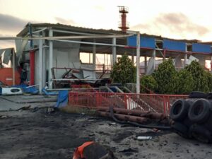 Pagube produse la ARSVOM în zona danei 78 din Portul Constanța, după explozia unei drone maritime