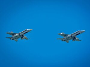 Avion F-18 spaniol aflat la Baza 57 Aeriană Mihail Kogălniceanu