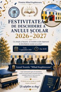 Festivitatea de deschidere a anului școlar 2026–2027 la Liceul Teoretic Mihail Kogălniceanu