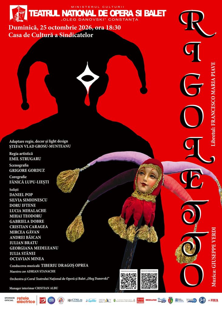 Afișul spectacolului Rigoletto de Giuseppe Verdi, programat pe 25 octombrie 2026 la Constanța